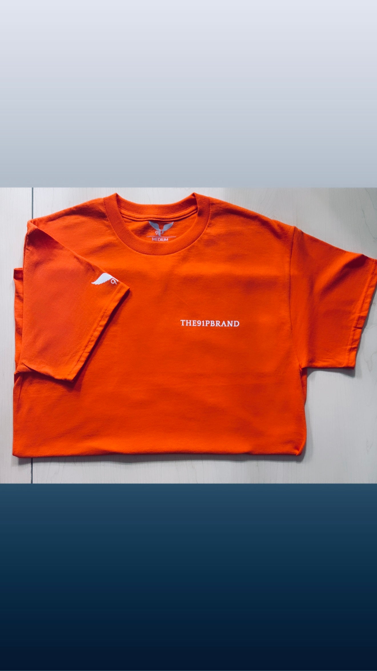 Orange x white BIG LOGO TSHIRT