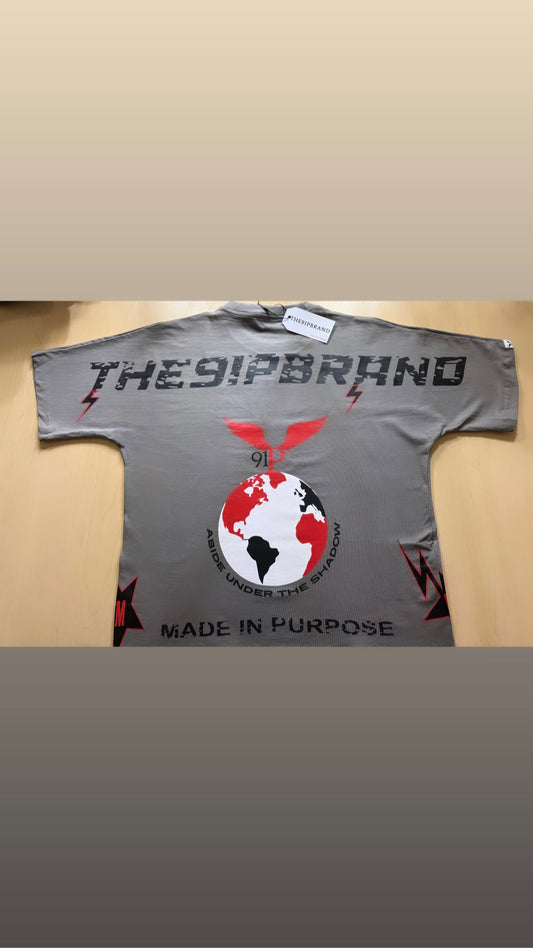 RED X GREY THE91PBRAND GLOBAL SHIRT