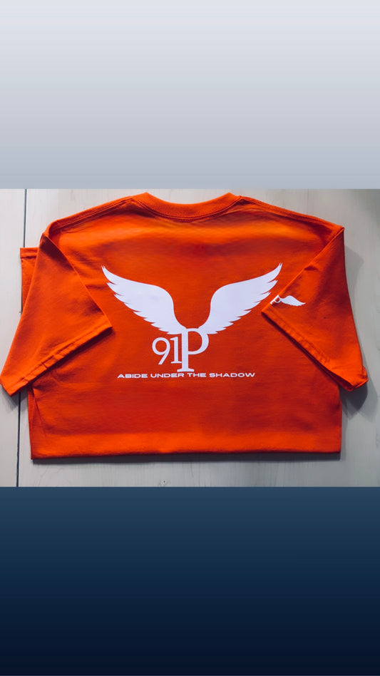Orange x white BIG LOGO TSHIRT