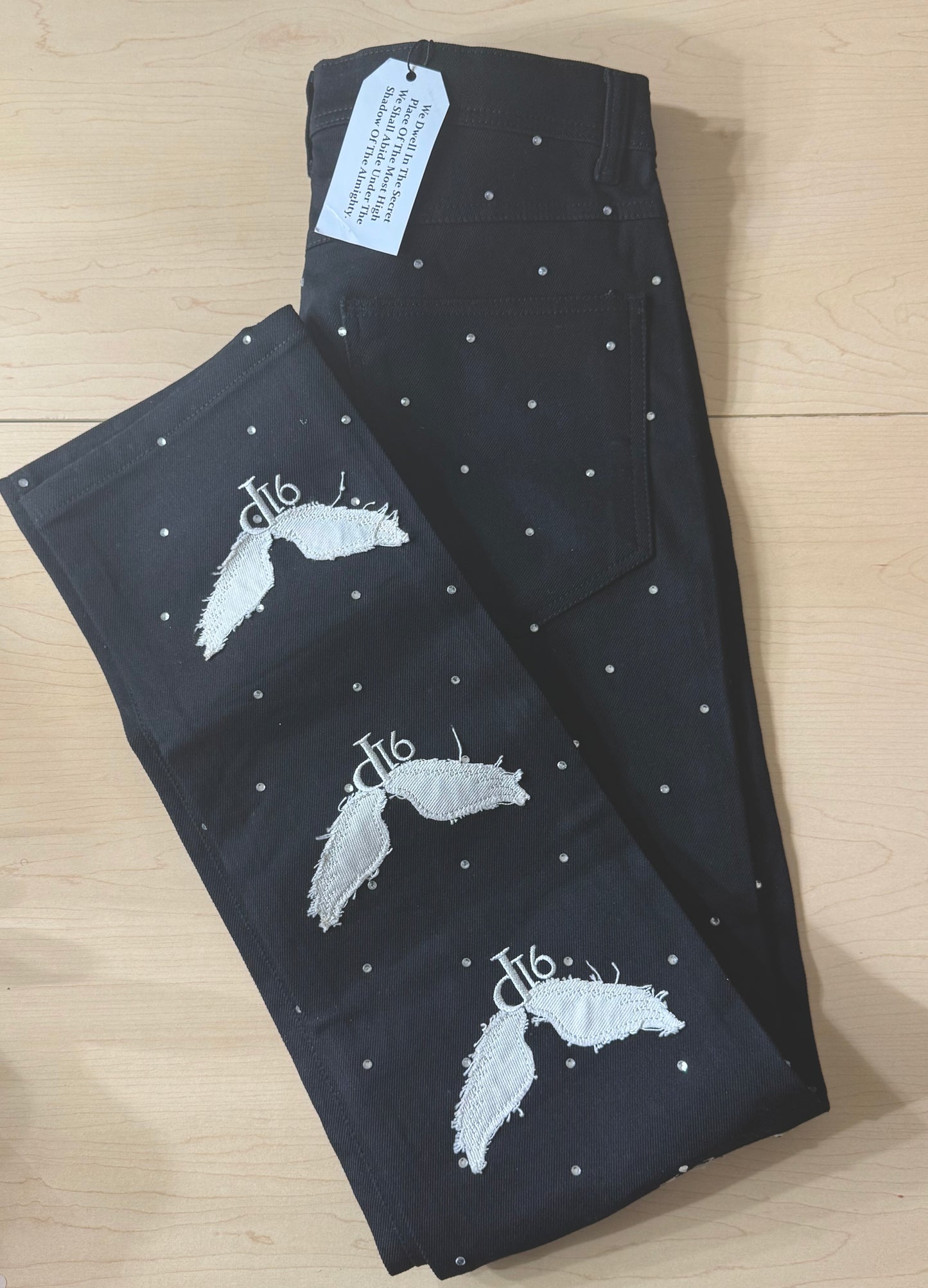 Black x Rhinestone Jeans